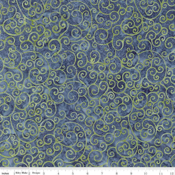 Riley Blake Radiant Flourish Batik Denim Bijou 23383-305