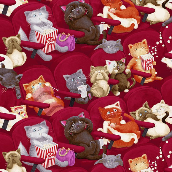 Timeless Treasures Cat CD8141 Wine