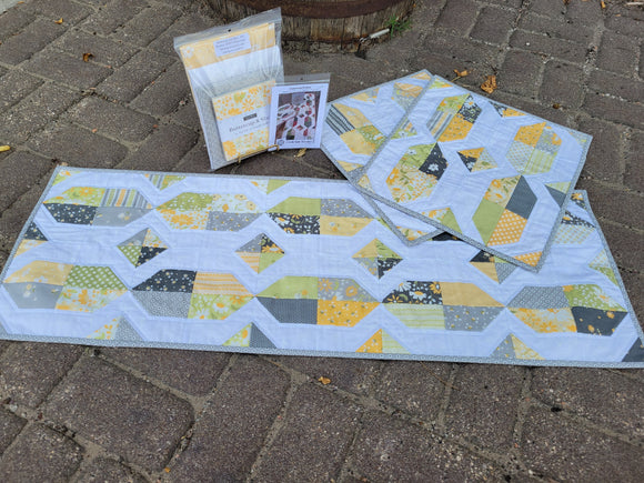 Buttercup and Slate Table Runner & Placemats